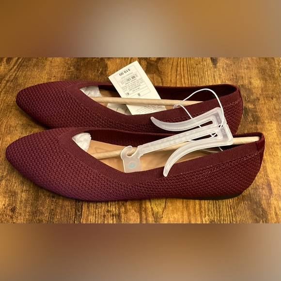Women's Claire Knit Washable Flats - a New Day™ Burgundy Size 8 New - Picture 4 of 6